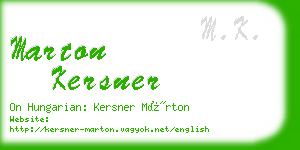 marton kersner business card